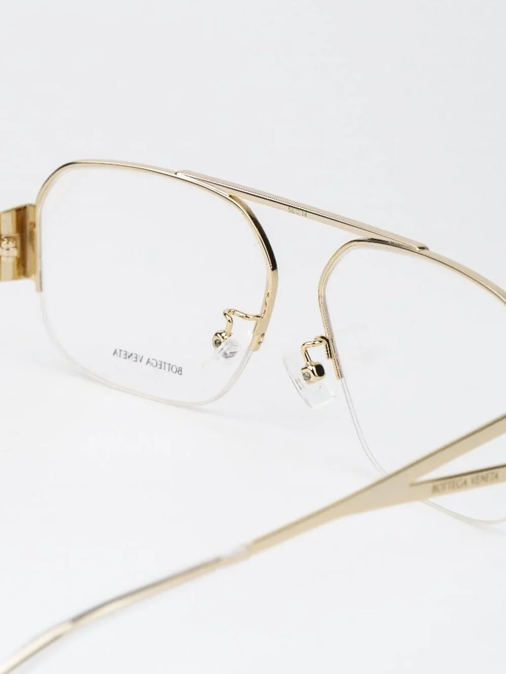 Bottega Veneta Women Eyeglasses Gold Pilot BV1067O 002 NEW AUTHENTIC